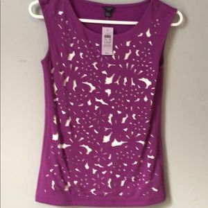 Ann Taylor NWT knit shell with cutout design